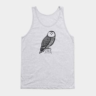 Snowy Owl - hand drawn nocturnal bird design Tank Top